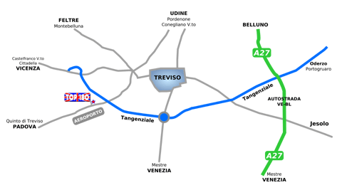 Mappa per raggiungere il punto vendita di TOP180