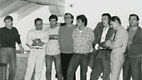 1985 - Some participants of the 1st. Italian Dart Masters in the dart room in Villa Guidini in Zero Branco (TV)