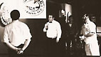 1991 - Domenico Callegari and Massimiliano Srpic in the final of the Italian Individual Championships. M.C. Noel with bow tie.