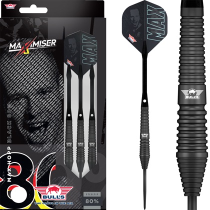 SET 3 FRECCETTE STEEL MAX HOPP BLACK 22G. - Bull's